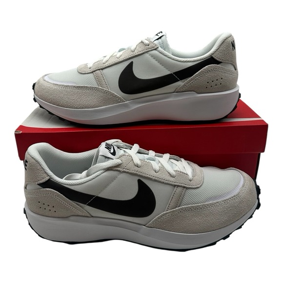 Nike Waffle Nav Running Shoes Mens Sz 11 Phantom White Black Sneakers FJ4195-100 - Picture 1 of 10